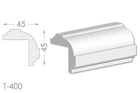 Декоративний кутовий молдинг, плінтус, фриз, кутова тяга з гладким профілем з гіпсу т-400