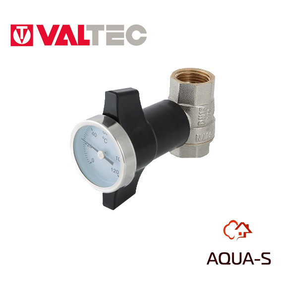 Кран с термометром Valtec DN 1/2" шаровой латунный (Италия) VT.808.N.04 - фото 2 - id-p601943189