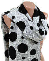 Интересный женский шарф 30*190  M0450 white Серый