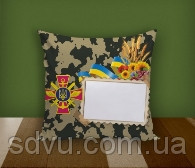 Подушка "Патріот" army (A, зелений)35, плюш, 35х35 см кольорова