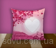 Подушка "LOVE" flowers (A, рожевий)35, плюш, 35х35 см кольорова