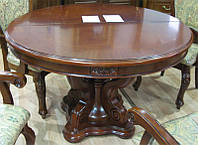 Круглый деревянный стол раскладной P-81 Даминг 120-160х120х76 см