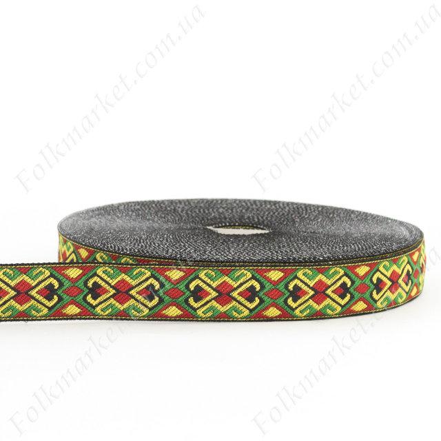 Жакардова стрічка з орнаментом 23 мм 0237-1, фото 1