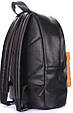 Рюкзак POOLPARTY, backpack-pu-black-orange, цвет - черный, 19 л, фото 3