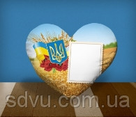 Подушка серце з місцем для сублімації А4 формату "Ukraine", фото 1