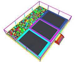 Батут джамп арена "міні Тріо" з поролоновою ямою