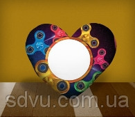 Подушка серце з місцем для сублімації А4 формату "Spinners"