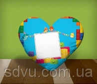 Подушка серце з місцем для сублімації А4 формата "LEGO"
