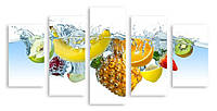 Модульная картина вода и фрукты
