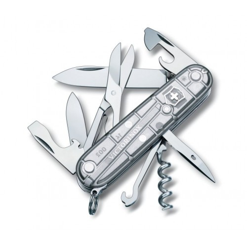 Ніж Victorinox Climber 1.3703.T7 напівпрозорий сріблястий