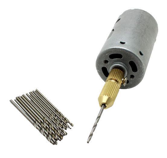 Ручна міні дриль PCB 3-12 В, 16 свердел в комплекті - 0,8-1,5 мм
