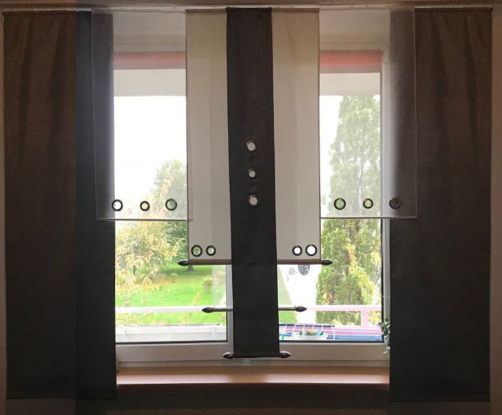 Комплект панельних шторок сірі з чорним, 2 м, фото 1