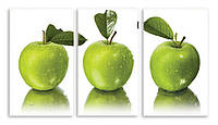 Модульная картина зеленые яблоки