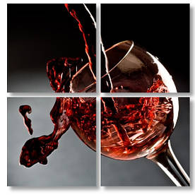 Модульна картина келих червоного вина