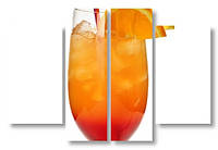Модульная картина стакан с апельсиновым соком