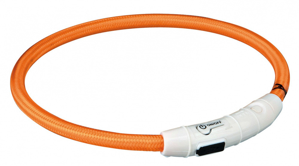 Нашийник що світиться 65 см L-XL Trixie Safer Life USB помаранчевий