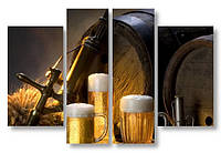 Модульная картина бокалы с пивом