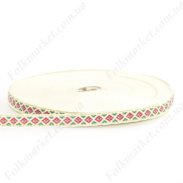 Стрічка металевою ниткою з орнаментом 11 мм 0113-6, фото 1