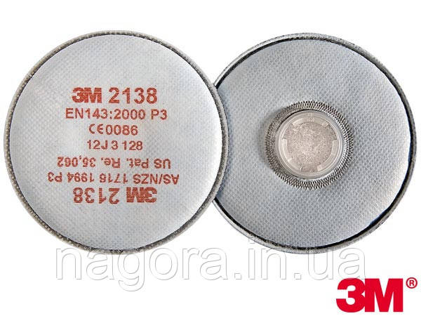 3M 2138 Протиаерозольний фільтр з дод. захистом від органічних газів для респіраторів серії 6000 /7500, Р3, фото 1