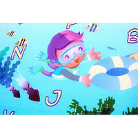 Детский развивающий коврик Babypol "Подводный мир" размером 1800*2000*10 мм