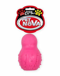 Іграшка для собак Сніговик із дзвіночком Pet Nova 9.5 см рожевий