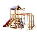 Дитячий майданчик 3D "Вісім в одному" з 2 гірками Качелі Сітка Столик у заміський будинок, фото 5