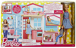 Портативний будиночок Барбі/Barbie 2-Story House з лялькою Mattel DVV48