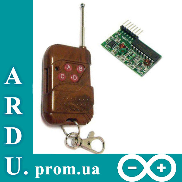 4-канальний бездротовий радіомодуль ключ, пульт ДУ, Arduino (4 канали) [#F-4]
