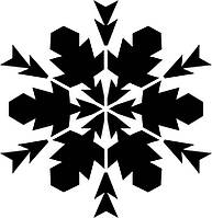 Новогодняя виниловая наклейка - снежинка 1 (10х10 см)