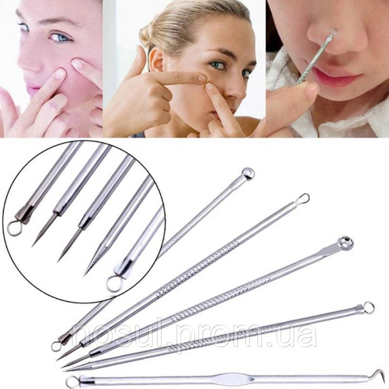 Набор инструментов для чистки лица и пор, косметологический, 5шт - фото 2 - id-p602507371