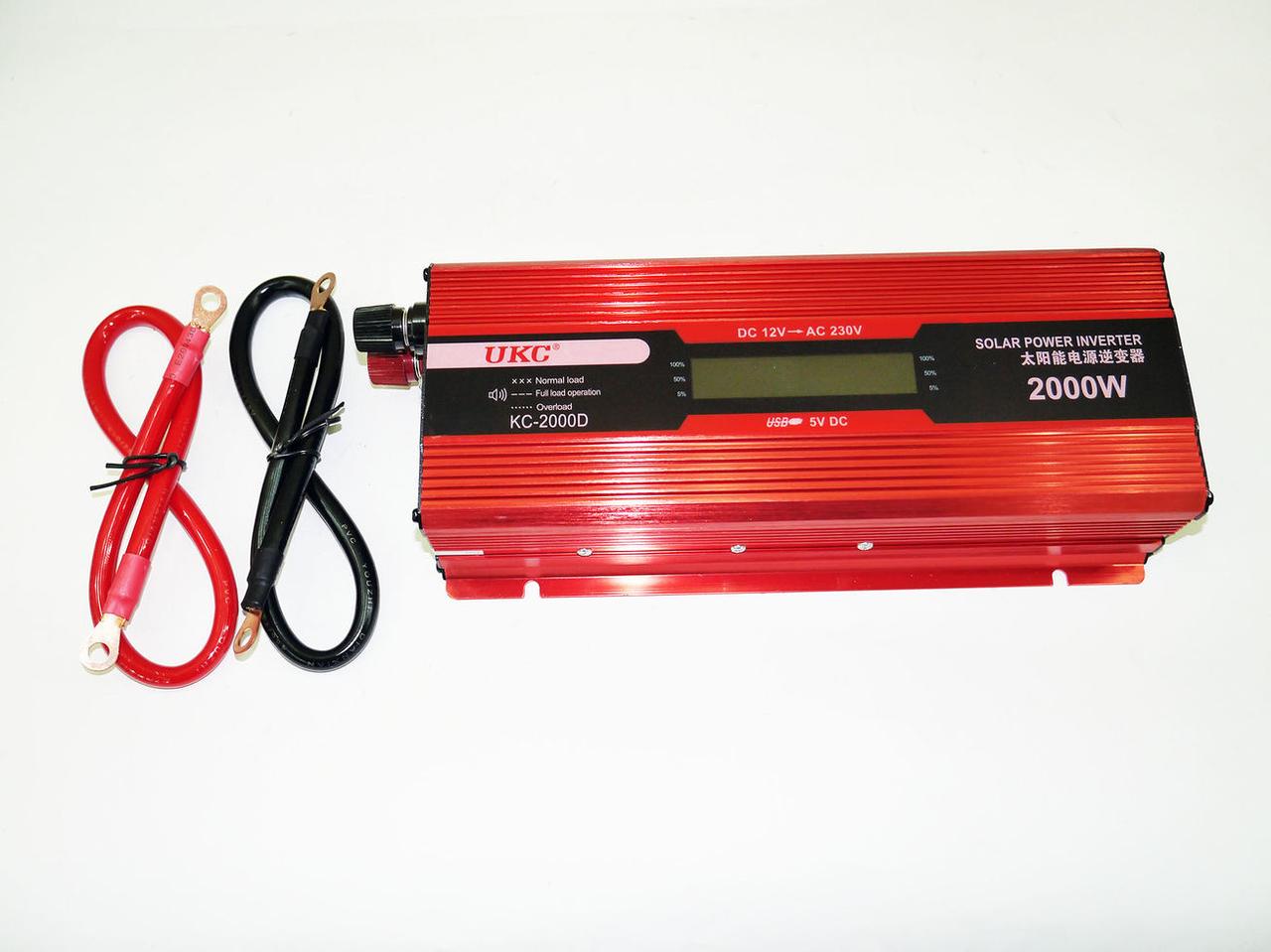 Перетворювач струму AC/DC UKC 2000W KC-2000D з LCD дисплеєм