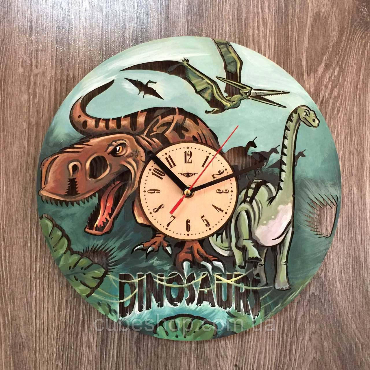 Кольоровий дитячий настінний годинник Епоха динозаврів