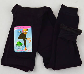 Лосіни жіночі бамбук на хутрі Kenalin, 1 шов, чорні, розмір M-L, 2010