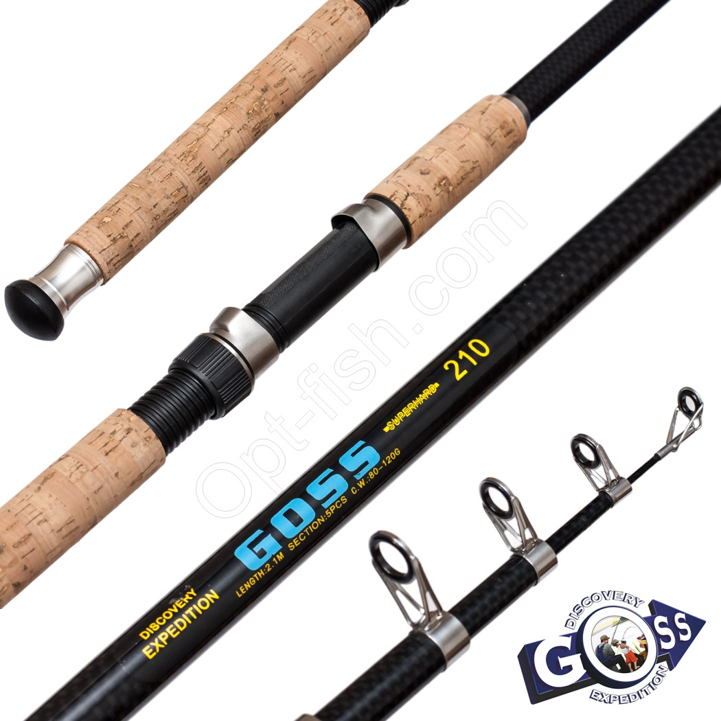 Спінінгове вудлище телескоп Goss Superhard 80-120g 2,1м, фото 1