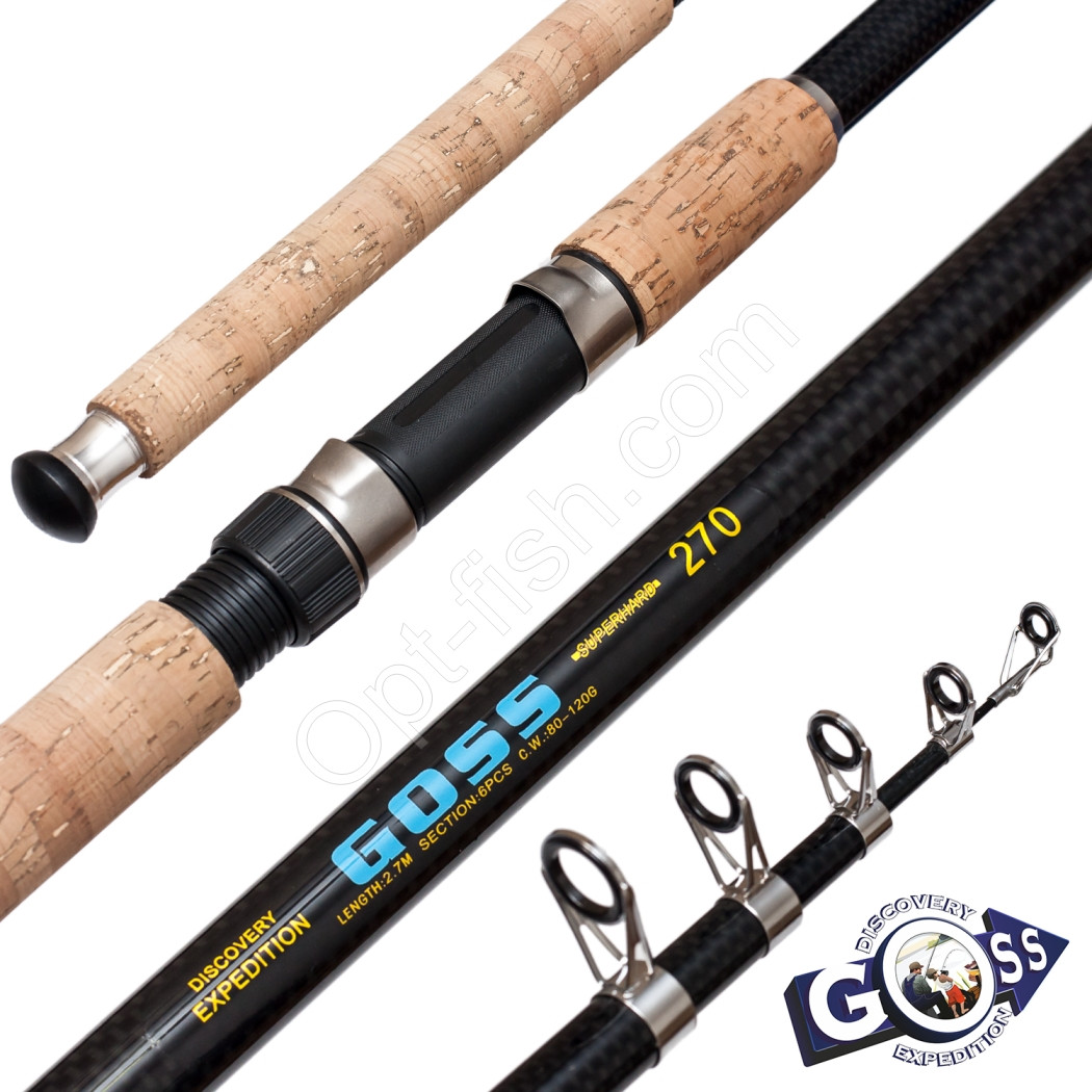 Вудилище спінінга телескоп Goss Superhard 80-120g 2,7м