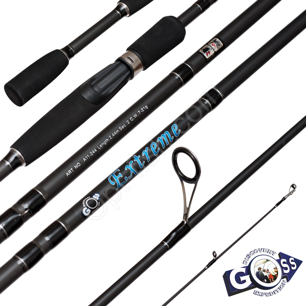 Спінінгове вудлище шт2 Goss Extreme Spin A11-244 7-21g 2,44 м *, фото 1