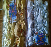 Новорічні прикраси "Бант тканина"