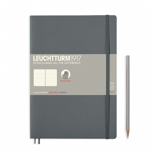 Блокнот Leuchtturm1917 М'яка обкладинка середній В5 Антрацит в лінію 17,8х25,4 см (355313)