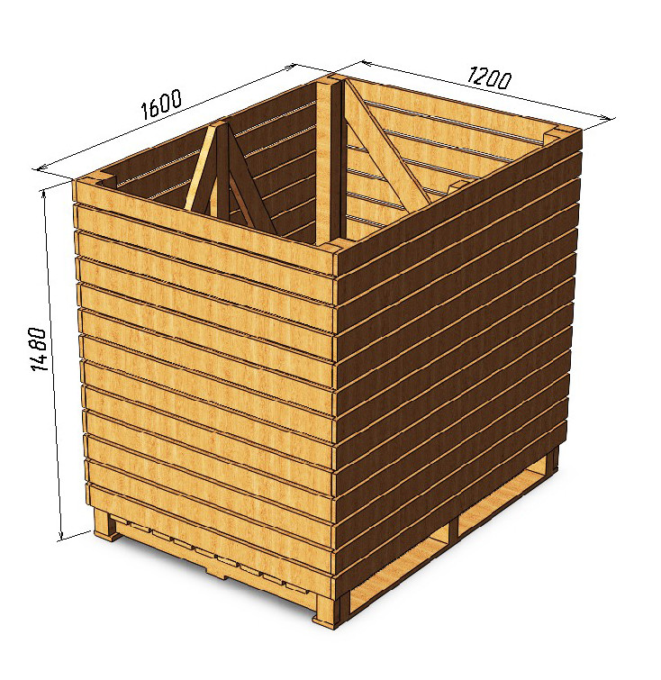 Контейнер овощной 1200х1200х1600 деревянный разборный - купить по ...