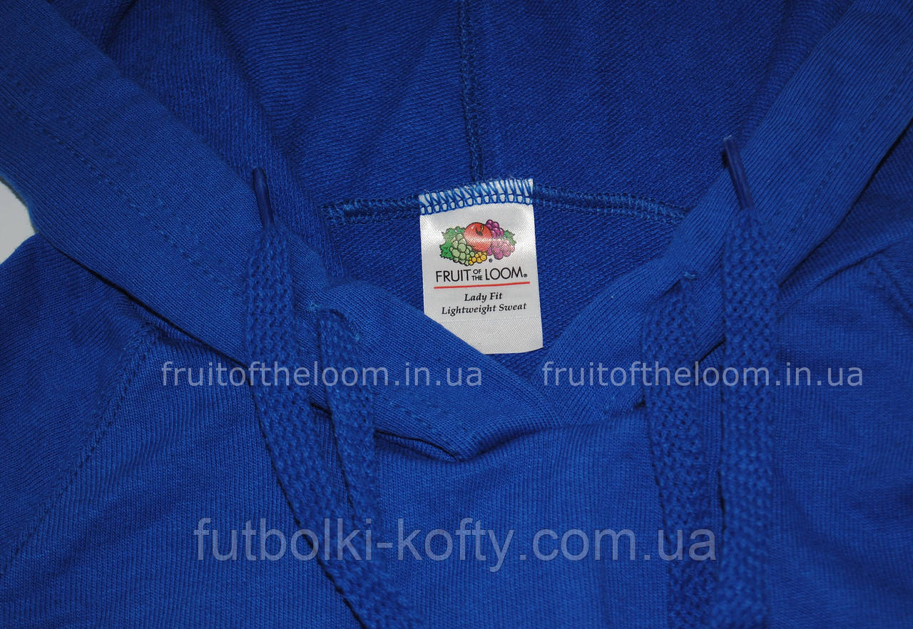 Женская лёгкая толстовка с капюшоном Ярко-синяя Fruit Of The Loom 062148051XL - фото 7 - id-p129683873