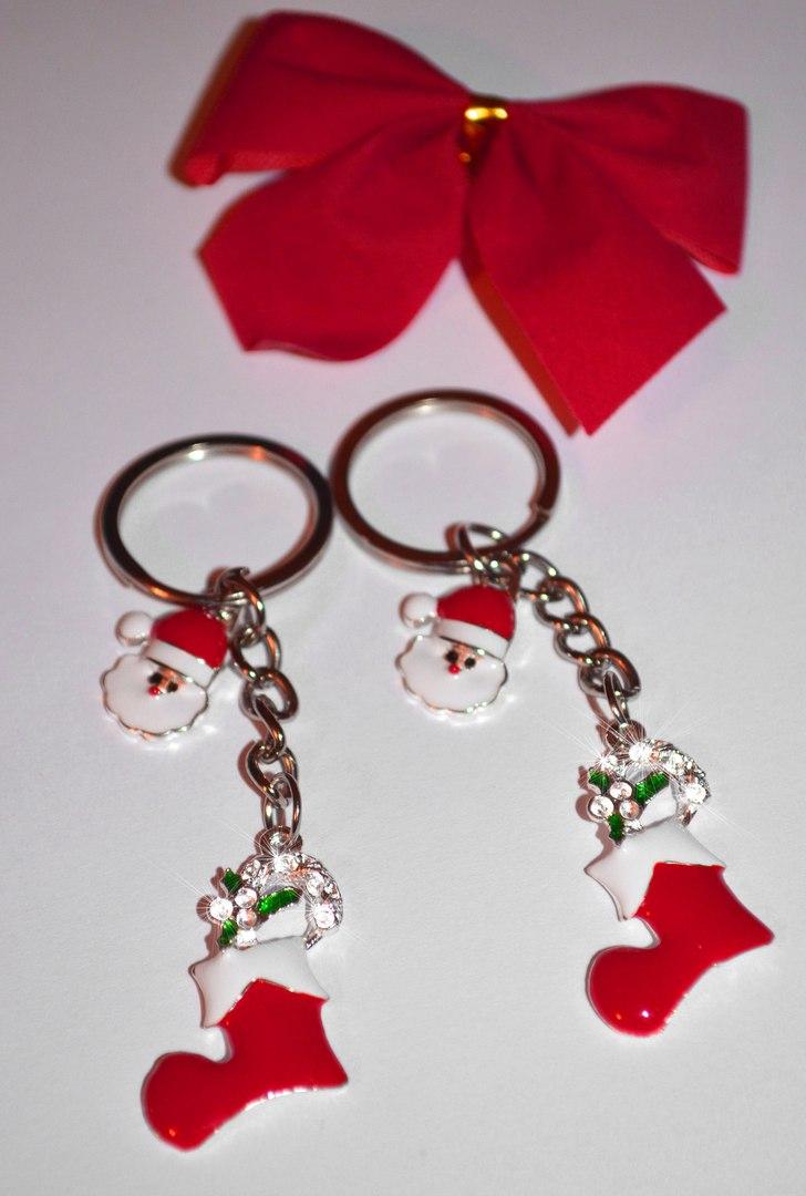 Красивий Новорічний брелок зі стразами, фото 1
