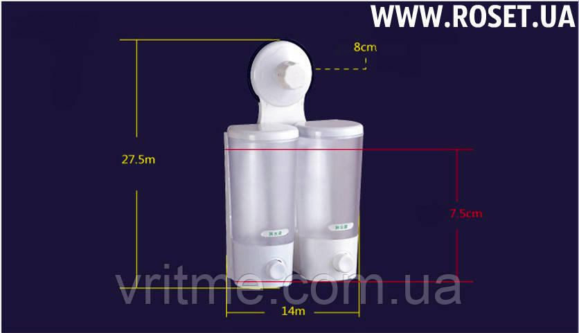 Двухбаковый дозатор для жидкого мыла Soap Dispenser - фото 8 - id-p602743985