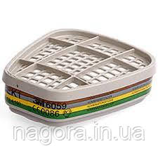 3M 6059 Фільтр для захисту від органічних/неорганічних парів та аміаку (клас захисту ABEK1), фото 1