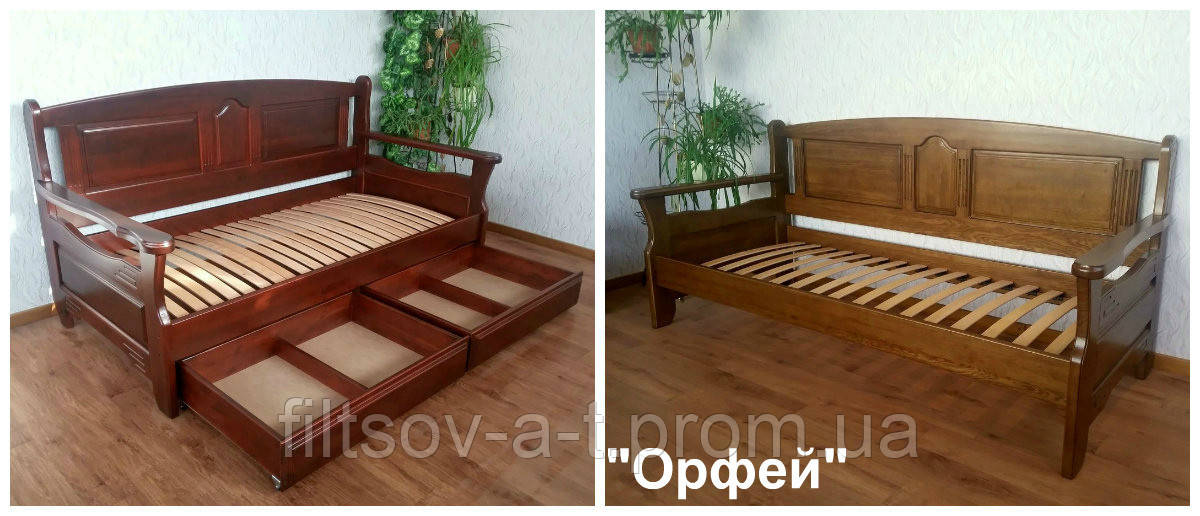 Деревянный диван кровать с мягкой спинкой "Орфей - 2" от производителя - фото 7 - id-p668126341
