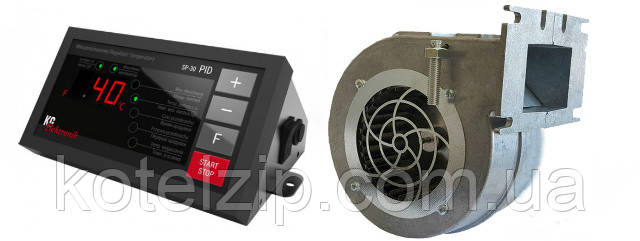 Комплект автоматики котла KG Elektronik SP-30 PID (c датчиком вихлопу) + вентилятор Nowosolar NWS-100