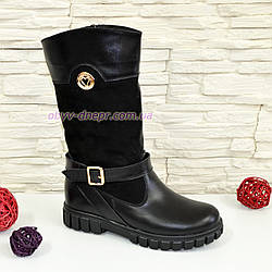 Напівчоботи для дівчаток підліткові на потовщеній підошві. Натуральна шкіра, замша