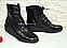 Черевики чорні жіночі шкіряні на невисокій танкетці, фото 2