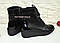 Черевики чорні жіночі шкіряні на невисокій танкетці, фото 3