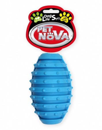 Іграшка для собак М'яч регбі з дзвіночком Pet Nova 10 см синій