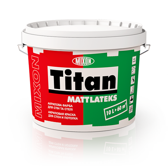 Акрилова фарба для стін і стелі Mixon Titan Mattlateks. 5 л